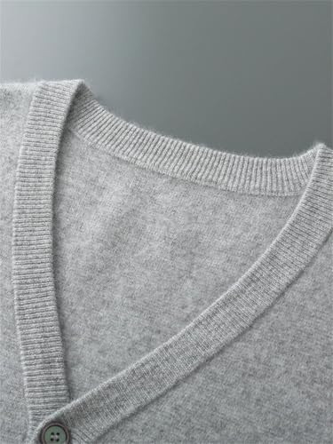 Men's V-Neck Thick Cashmere Knit Cardigan Sweater Single Breasted Closure V Neck Long Sleeve Business Style Casual Top3