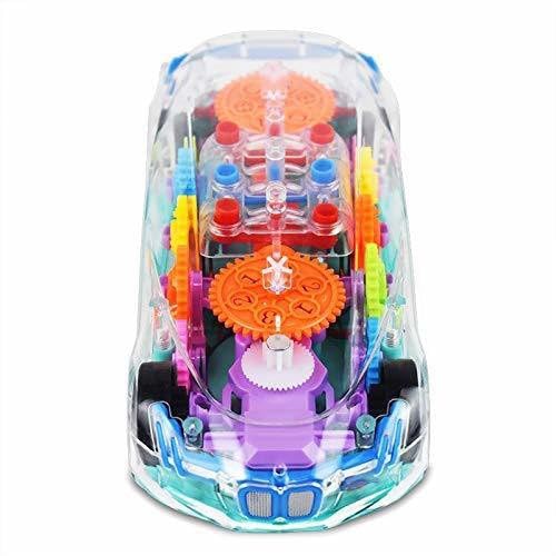 KMC KIDOZ 360 Degree Rotating Transparent Concept Racing Car with 3D Flashing Led Light Music for Kids 3+Ages, Electric Cars Toys for Children Kids Toys Gift (Multicolor) (kmc1081)