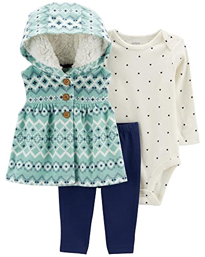 Image of Carter's Baby Girls' 3 Piece Vest Little Jacket Set