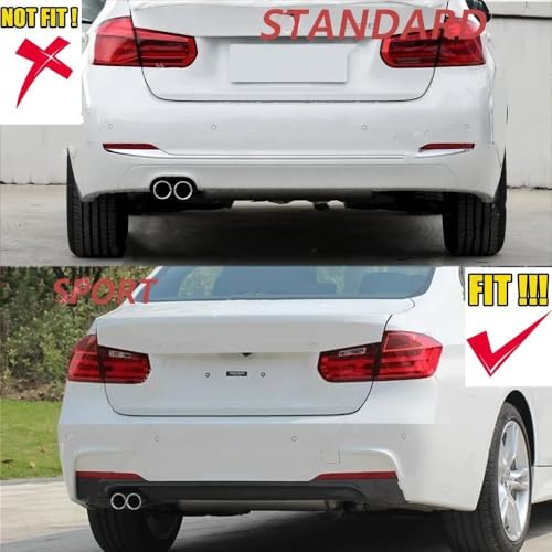 Difusor trasero para BMW F30 m pack de 2012 a 2019 spoiler con divisor lateral 5