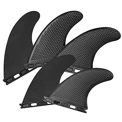 3Dfins Black Series High Performance Surfboard Fins - 5 Fin Set - Dimple Technology - Maximum Speed And Drive (Futures Base) #TOP23