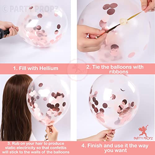 Image of Party Propz Rubber Latex Balloon, , Rose Gold - Set of 10