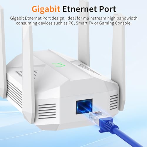 2025 AC2100 WiFi Extender - WiFi Extender Signal Booster with Gigabit Ethernet Port, WiFi Booster Dual-Band(5.8G&2.4G) Coverage to 12888 sp.ft, Faster Speed, Compatible with Multiple Devices - Image 6
