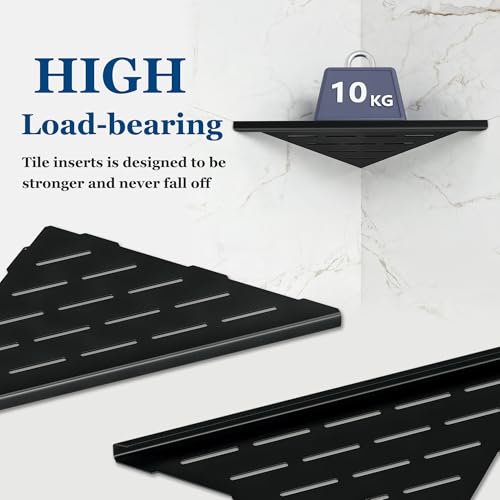 Étagère d'angle de douche encastrable Neodrain pour optimiser le rangement noir - 7