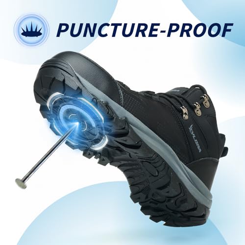 Waterproof Steel Toe Boots for Men Wide Width Non Slip Work Boots Lightweight Slip Resistant Safety Shoes Indestructible Construction Composite Toe Sneakers4