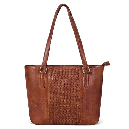 Image of Leather Purse For Women - Real Leather Tote For Women - Ladies Shoulder Handbag For Work, Travel, Casual Use