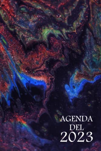 Agenda Del 2023: Diario de oficina formato 6x9 | planificador mensual | con espacios para planificar tu día, hacer seguimiento de tareas, prioridades ... de bolsillo |con cubierta de galaxia pintada