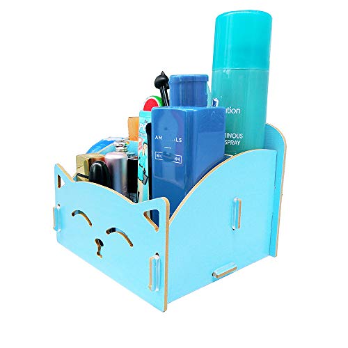 Artkingdome Diy Artwork Cat Folding Collection Pen Pencil Holder Cosmetic Organizer Desk Storage Sorter Blue #TOP2