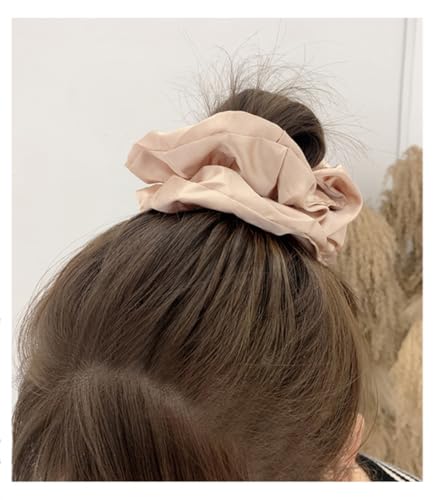 Pack of 2 Women's Elastic Hair Scrunchie Ponytail Holder Hair Band Hair Rubber Bands Hair Rope Braid Elastics Hair Accessories for Women Girls for Daily Wear Orange - Image 3