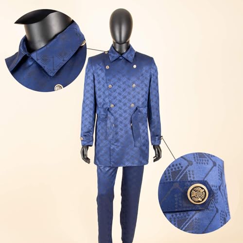 African Clothes for Men Traditional 2 Pieces Set Long Sleeves Jacket and Trousers Dashiki Outfit4