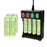 8PCS 1.2V 700mAh Ni CD AAA Batterie et Chargeur USB Adapté pour Microphone sans Fil, Jouet électrique, Souris RC, Calculatrice, Rasoir, Clavier, Appareils ménagers, Lumière Solaire