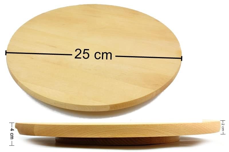 Relaxdays Piatto Pizza Rotondo, Diametro 33 Cm, Tagliere Con 6 Scomparti Per Fette Vassoio Da Portata Legno Naturale 49825924