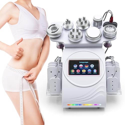 Máquina de Esculpir Cuerpo Elitzia 9 en 1 Profesional 80KHZ Máquina de Forma de Cavitación Eliminación de Celulitis Multipolo RF Aspirador Lipolaser Fotón Contorno Corporal Equipo de Spa Belleza
