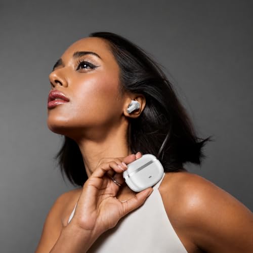 Image of Wireless TWS Earbuds Compatible with Boat Nirvana Ion ANC, 32dB Active Noise Cancellation, 120H Playback, Bluetooth v5.3, Quad Mic ENx, App Support, Crystal Sound, in-Ear Earphones (Quartz White)