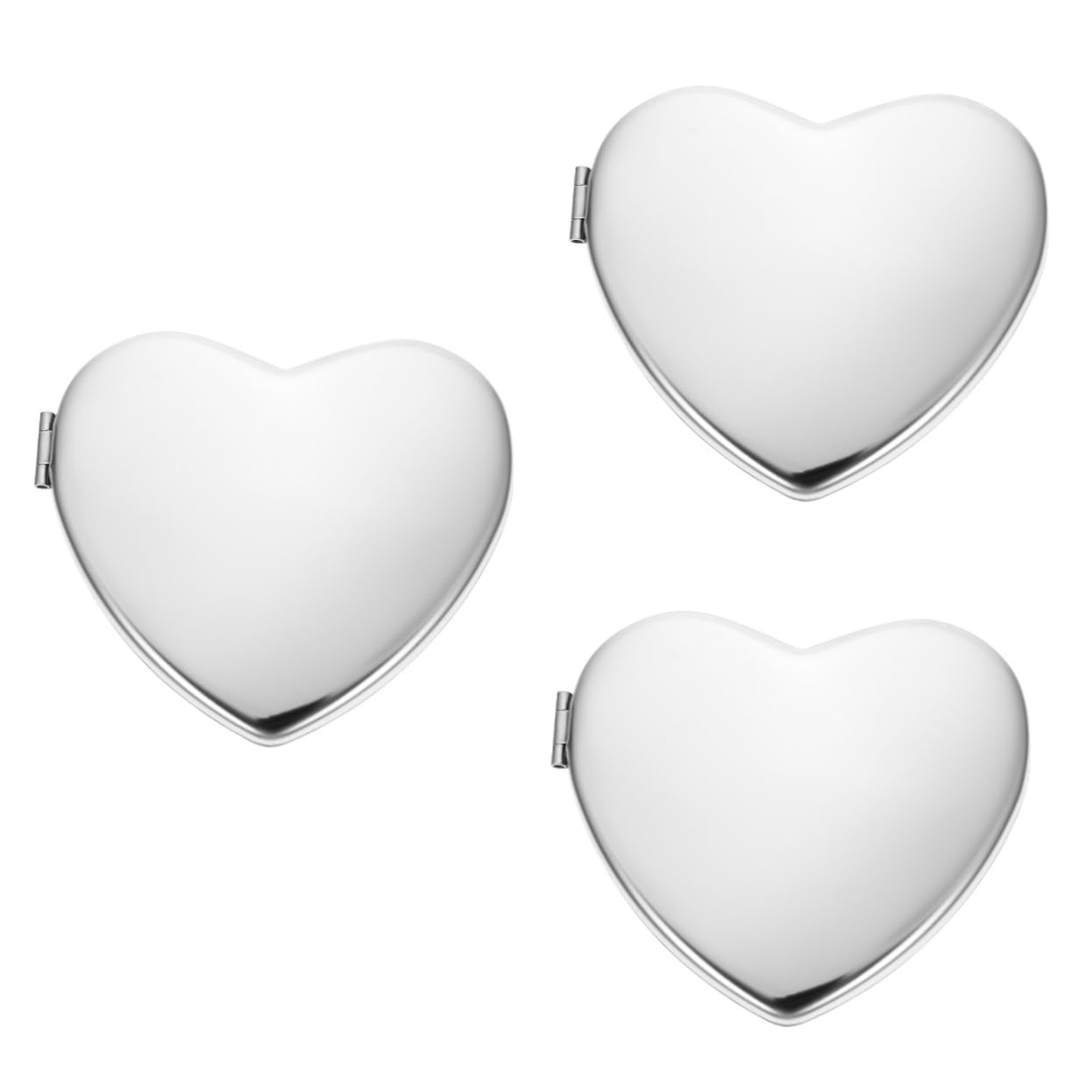 Miroir de maquillage de poche pliable FOMIYES en forme de cœur argenté