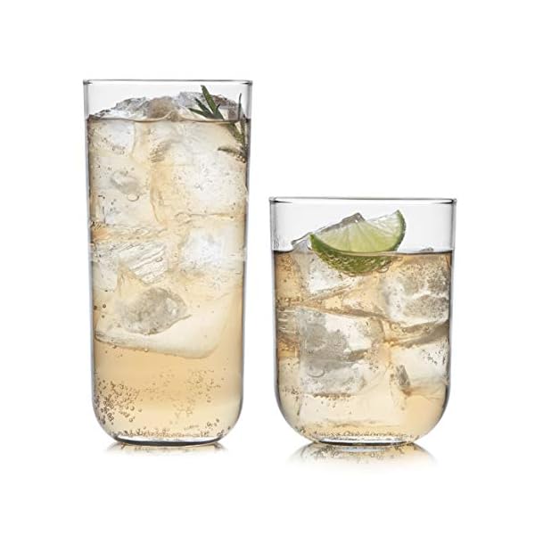 Libbey Polaris 16-Piece Tumbler and Rocks Glass Set, Axis