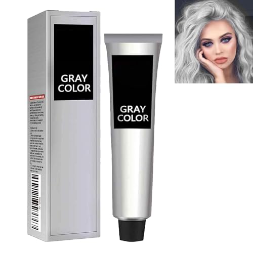 KOAHDE Crema de Cabello Gris Plateado,Crema de Cabello Gris Plateado,Crema De Tinte Para El Cabello Gris,1PC,Para Todos los Tipos de Cabello, Sin Daño