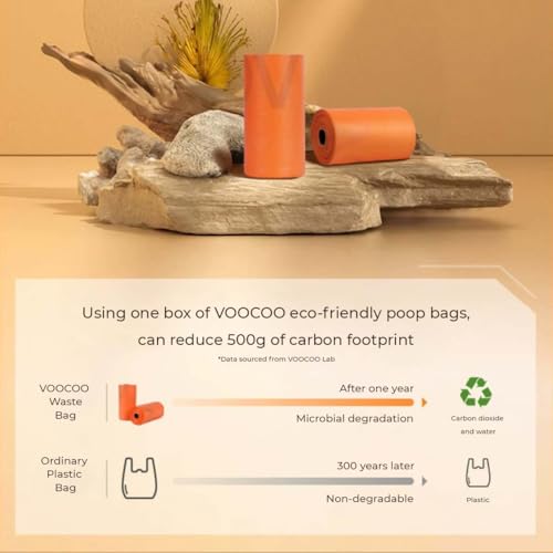 Image of VOOCOO 60 Count Biodegradable Dog Poop Bag LeakProof Pet Waste Bag for Dogs & Cats, Doggie Waste Bag for Poop, Cat Litter Bag, EcoFriendly Potty Bas for Pets