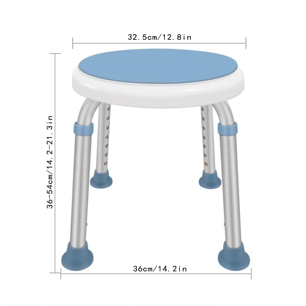 Silla de ducha giratoria de 360 ​​grados, taburete de ducha de altura ajustable, banco de asiento de bañera con puntas de goma antideslizantes, for personas mayores, discapacitados, discapacitados, he
