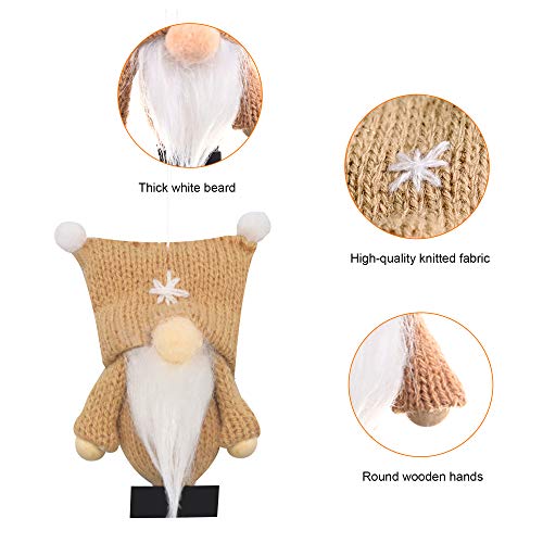 2021 Holiday Gnomes Ornaments, Happy New Year Gnomes Decorations, 3.9 Inch Handmade Swedish Tomte Gnomes Plush Set of 5, Hanging Gnome for Christmas Tree Decorations, Home New Year Decorations Gift