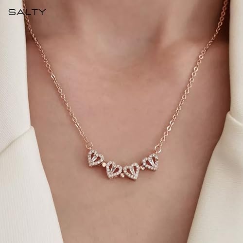 Image of SALTY Anti Tarnish Fancy Loving Gift Box | Necklace, Earrings & Bracelet Jewellery Set for Women | Stylish Minimal Jewelry Sets | Modern Design Aesthetic Accessories | Ideal for Gifting | Gift for Diwali, Christmas, Marriage, Birthday