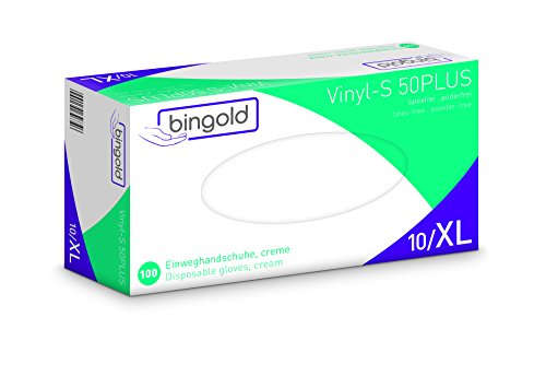 Preisvergleich Produktbild Einmalhandschuhe Vinyl-S 50PLUS creme 100-er Pack
