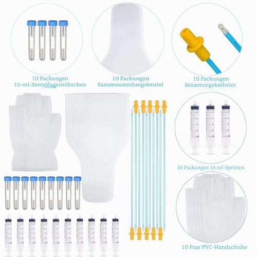 BOW CALICO 10 Set Hundezucht Kit, Kit zur künstlichen Befruchtung von Haustieren, Hundezucht-Kit für kleine und mittlere Haustiere