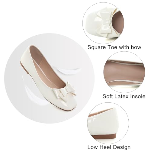 Image of Dear Time Women's Casual Foldable Ballet Flats Square Toe Ballerina Flats Shoes Comfortable