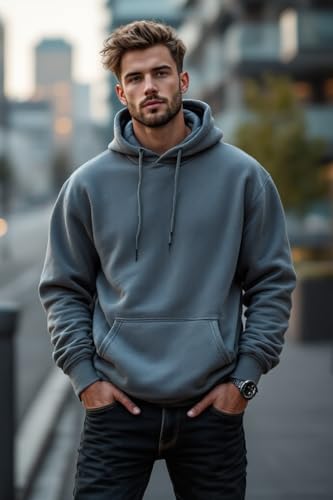 Image of Glowic Men's Hoodie | Oversized Stylish Sweatshirt for Winter Wear | Trendy Casual Hoodie for Men | Perfect for Gym, Travel, Streetwear Fashion