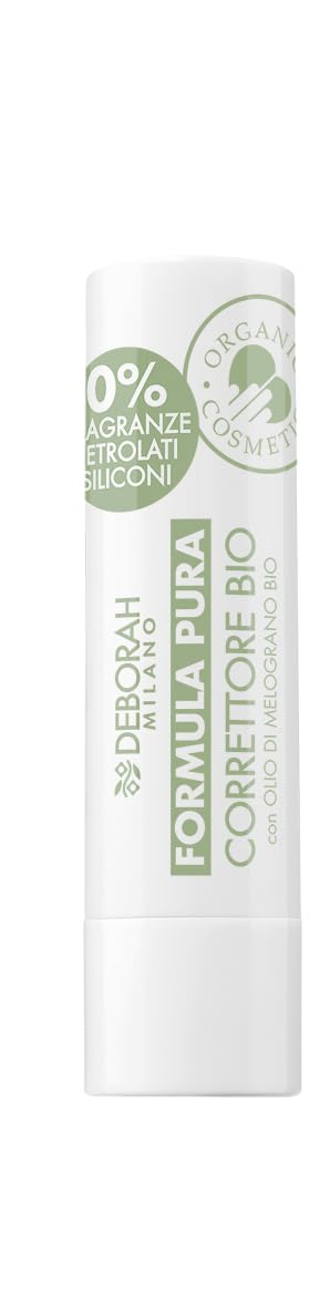 Deborah Milano - Correttore Stick Formula Pura BIO, Colore 02, Copertura Impeccabile e Levigante, con Olio di Melograno, Vegano e Animal Friendly