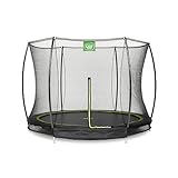EXIT Toys Silhouette Bodentrampolin - ø244cm - Kompaktes Rundes Inground Gartentrampolin Outdoor für Kinder - Mit Sicherheitsnetz und Fußschutzsystem - Sicherer Einstieg - Gute Sprungkraft - Schwarz