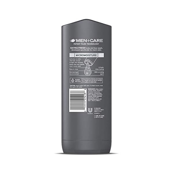 DOVE-MEN-CARE-Body-Wash-and-Shower-Gel-Dermatologist-Recommended-Effectively-Washes-Away-Bacteria-While-Nourishing-Your-Skin-Extra-Fresh-Rosemary-72-Fl-Oz-Pack-of-4 DOVE MEN + CARE Body Wash Extra Fresh for Men's Skin Care Body Wash Effectively Washes Away Bacteria While Nourishing Your Skin, 18 Fl Oz (Pack of 4)