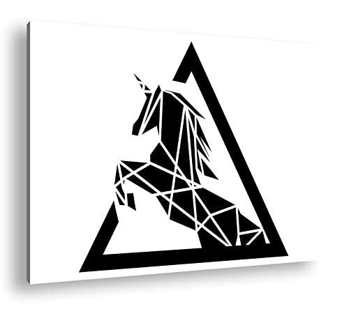 Licorne polygone deyoli grand tableau 90x60 cm prêt à suspendre effet sépia