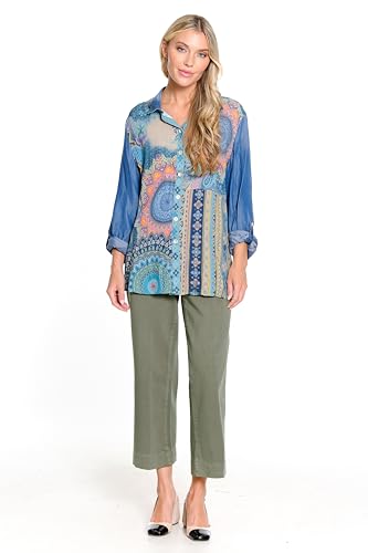 john mark Women's Straight Leg Pull on Pant with Front and Back Pockets