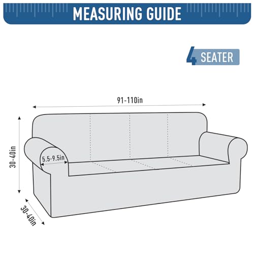 Image of TAOCOCO 4 Seater Sofa Slipcover, 1Piece Soft Fitted Oversized Couch Cover Washable Large Sofa Cover with 2PCS Throw Pillow Covers, Jacquard Furniture Protector for Pets Dog(4 Seater,Beige)