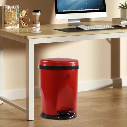 Bote de basura pequeño 8 litros con pedal rojo miniatura 5