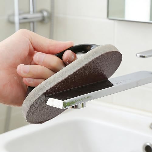 Image of Scrub Sponge with Handle, Scrubbing Pad for Stubborn Stains on Pots Pans & Kitchen Surfaces (2pcs)