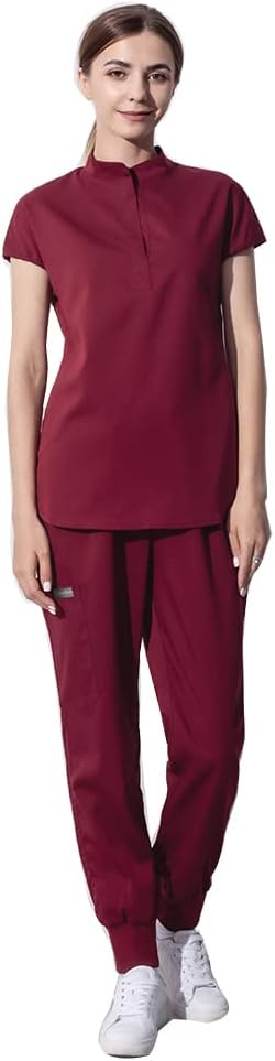 VIAOLI Scrub Suit Top & Pant Jogger Dentist Nursing Scrubs for Women Set Leisure Doctor Service Spa Pet Grooming Sets