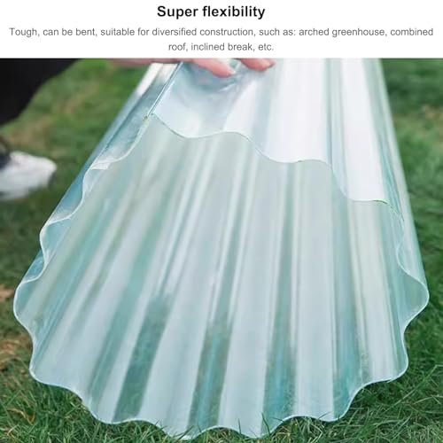 Corrugated Roofing Sheets,Clear Roof Sheeting,Cladding Walling Sheeting,Replacement Roof Panel,Building Roofing Material,FRP Daylighting Panels for Greenhouse,1.2mm Thick (0.9x0.8m/35x31in)