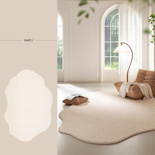 Tapete Irregular Blanco Crema 5x8 Pies miniatura 2
