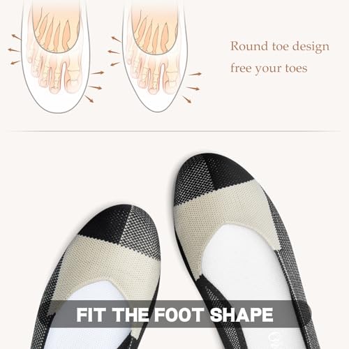 Image of Tanamo Ballet Flats for Women, Soft Knit, Work Travel Everyday Shoes