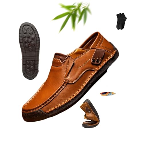 Men's Handmade Genuine Leather Slip-On Loafers, Men's Driving Shoes Casual Slip on Loafers Shoes Walking Moccasins Shoe s