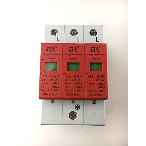 IndustrialField 2P+N 3 Pole 3P 385V AC 30KA~60KA Protection Protective Surge Arrester Surge Protector Device SPD