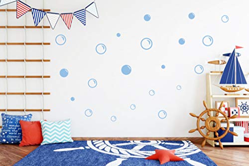 90 Vinilos Decorativos Burbujas Azul Claro para Pared miniatura 3