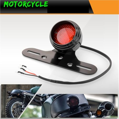 Feu arrière de moto résistant aux vibrations avec stop intégré et support de plaque - 2