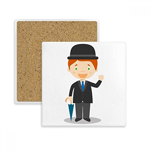 Coaster Angleterre dessin animé porte-tasse absorbant multicolore - 2