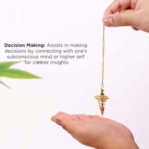 Image of Golden Spiral Pendulum | Reiki Tool | Feng Shui & Vastu Chakra Balancing | Divination & Decision Making Dowsing Pendulum