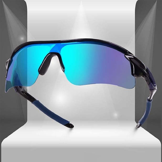 Image of Black Jones Sports Sunglasses for men and women Cycling Mountain Travelling Cricket Trekking Baseball Fishing Cycling Running Golf Motorcycle Tac Glasses UV400
