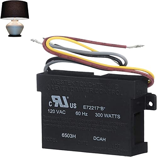 Westek 6503HBLC Indoor Wire-In 3-Level Touch Dimmer Replacement, 300-Watt