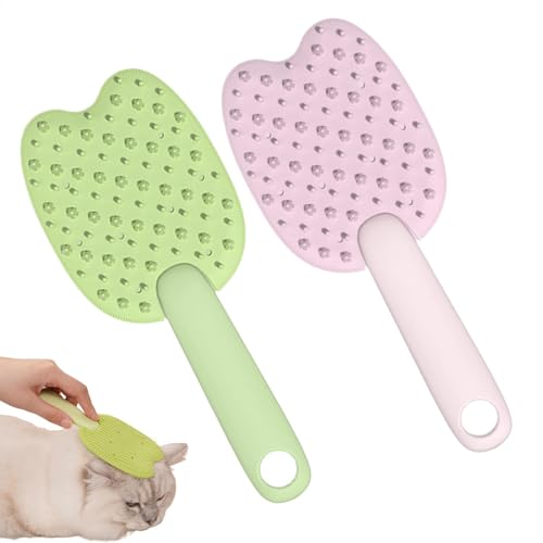Cepillo de aseo para mascotas, cepillo multiusos para el pelo de gato, 2 cepillos para perros, bonito peine para eliminar el pelo suelto y los nudos enredados